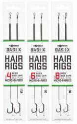 Korda Basix Hair Rigs Wide Gape, 20 cm , 8, 2 db (KBX016)