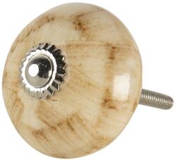 Clayre & Eef Buton mobila din fier si ceramica maro marmorat 4x6 cm (64785deco)