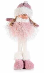 Decorer Figurina Inger Girl din portelan si textil alb roz 13x9x28 cm (A56.38.40Adeco)