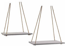 Decorer Set 2 etajere lemn alb antichizat 40x28x1.5 cm, 33x28x1.5 cm (A51.46.54)