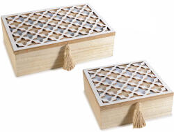 Decorer Set 2 cutii lemn 24x16x7 cm, 17x17x6 cm (A51.52.29)