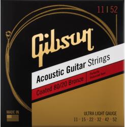 Gibson Coated 80/20 Bronze Acoustic Guitar Strings Ultra-Light
