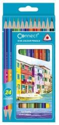 Connect Színes ceruza készlet, kétvégű duocolor 12/24 szín Connect 24 klf. szín (C-107020) - tobuy