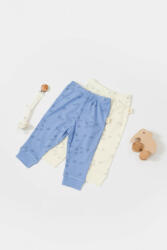BabyCosy Set 2 pantalonasi Printed, BabyCosy, 50% modal+50% bumbac, Ecru/Lavanda, Diverse marimi (CSYM11617-18)