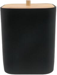 Inter Ceramic Coș de baie Inter Ceramic - Ninel, 20 x 28 cm, negru/bambus (72591)