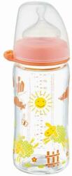 Nip Бебешко шише NIP - РР, Flow M, 0 м+, 260 ml, Girl, оранжево (4000821350403) - ozone