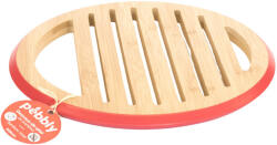 Pebbly Suport din bambus pentru vase Pebbly - Ø 24 cm, cu margine roșie (PEBBLY NBA140)