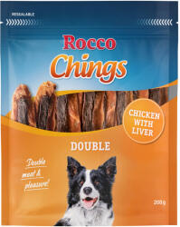 Rocco 4x200g Rocco Chings Double kutyasnack-Csirke & máj