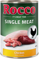 Rocco 6x400g Rocco Single Meat csirke nedves kutyatáp 5+1 ingyen akcióban