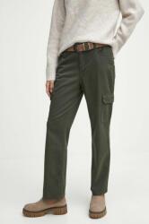 Medicine pantaloni femei, culoarea verde, drept, medium waist ZBYX-SPD801_87X