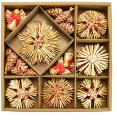 4home Set ornamente de paie cu îngerași, 50 buc