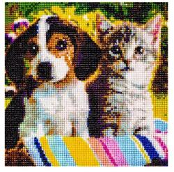 Malatec Gyémántfestő készlet kutya, macska mintával, 40 x 30 cm