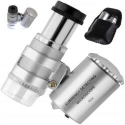 Verk Group Ékszerész 60x nagyító, professzionális mikroszkóp 2 LED-del, tokban, fekete-ezüst szín