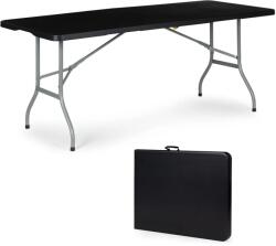 ModernHOME Összecsukható Catering Asztal - 180 x 70 cm, HDPE Műanyag Tetejű, Fekete