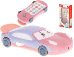  3 az 1-ben interaktív, zenélő játék - telefon, autó, csillag kivetítő, rózsaszín