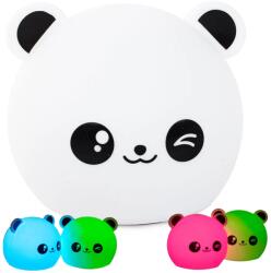 VERK GROUP Panda alakú éjszakai fény 5 színárnyalatú világítással, 12.5x9.5x9 cm, fehér