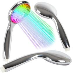 Verk Group Krómozott kézi zuhany RGB LED világítással, 1/2″ hüvelykes menettel, ergonomikus kialakítás, 25cm, króm szín
