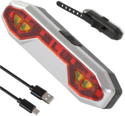 VERK GROUP LED Kerékpár Hátsó Lámpa USB Töltésű, Erős Piros és Narancssárga Fény, 8.5cm x 3cm x 2cm