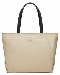 Calvin Klein Geantă Re-Lock Seasonal Shopper_Canvas K60K611446 Alb