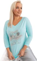 RELEVANCE Női plus size blúz V-nyakú FEH menta színben RV-BZ-9014.99_405007 Univerzális