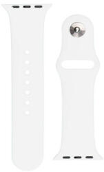 Apple Watch 1-6, SE, SE (2022) (42 / 44 mm) / Watch 7-8 (45 mm) / Watch Ultra (49 mm), szilikon pótszíj, állítható, fém kapoccsal, fehér - tok-shop