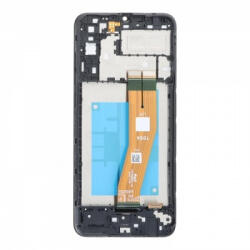 Samsung A042F, A042M Galaxy A04e (2022) előlap keret, lcd kijelző és érintőpanel, fekete (OEM)