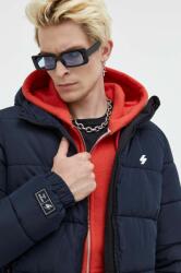 Superdry rövid kabát férfi, sötétkék, téli - sötétkék XL - answear - 36 990 Ft