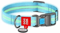 WAU DOG Nylon világító nyakörv kék QR-kóddal, változat: S XS kék - mall - 5 040 Ft