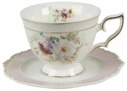 Clayre & Eef Viktoriánus rózsa mintás porcelán teás csésze - 200 ml