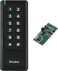 SECUKEY Cititor RFID (EM 125 kHz) si cod numeric PIN cu comunicatie wireless, pentru centralele de control acces ZKTeco (WK1-EM)