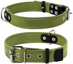 WAU DOG Pamut fényvisszaverő nyakörv 51-63 cm, szélesség: 35 mm zöld