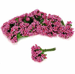  Bogyós mini csokor sötétrózsaszín 12db/csomag OKOSÁR! - kosarbolt