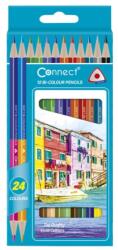 Connect Színes ceruza készlet, kétvégű duocolor 12/24 szín Connect 24 klf. szín (C-107020) - irodaitermekek