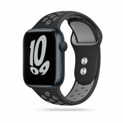 Tech-Protect Apple Watch szíj, Sport szilikon, Tech- Protect Iconband 42/ 44/ 45/ 49 mm, fekete-szürke (OS-0269)