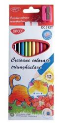 Daco Set 12 creioane colorate triunghiulare Daco (CC312T)