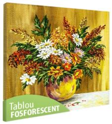  Tablou fosforescent Flori de camp in vaza de lut 30 cm x 30 cm