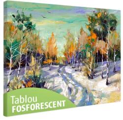  Tablou fosforescent Drum de iarna 30 cm x 20 cm