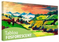 Tablou fosforescent Vara pe dealuri 80cm x 40 cm