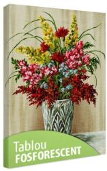 Tablou fosforescent Buchet in vaza de cristal 120 cm x 80 cm