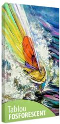  Tablou fosforescent Barca pe valuri 80cm x 40 cm