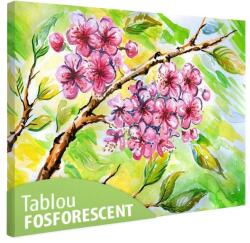 Tablou fosforescent Flori roz 60 cm x 40 cm