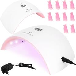Beautylushh Lampa unghii UV LED Dual 24W, senzor miscare, 10 agrafe unghii incluse, iluminare integrala