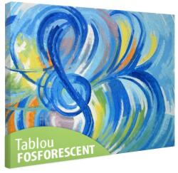  Tablou fosforescent Albastru muzical 30 cm x 20 cm