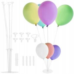 Ruhhy Stand pentru 7 baloane, 24 elemente, conectori, alb-transparent
