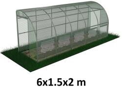 ProCart Solar pentru gradina, 6x1, 5x2 m, 5 ferestre, intrare dubla, folie PE, filtru UV4
