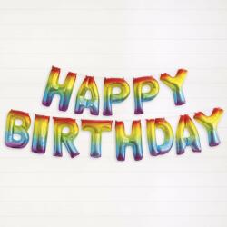 Procart Baloane folie Happy Birthday, inaltime 40 cm, efect curcubeu metalizat