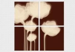 Set tablou fosforescent Flori de ciocolata 30 cm x 30 cm