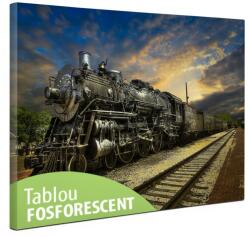 Tablou canvas fosforescent Fantastic Train, 60x40 cm