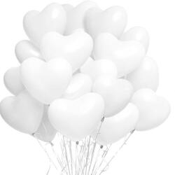 Procart Set 100 baloane forma inimioara, 30 cm, latex alb