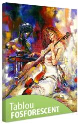Tablou fosforescent Cantand la violoncel 120 cm x 80 cm